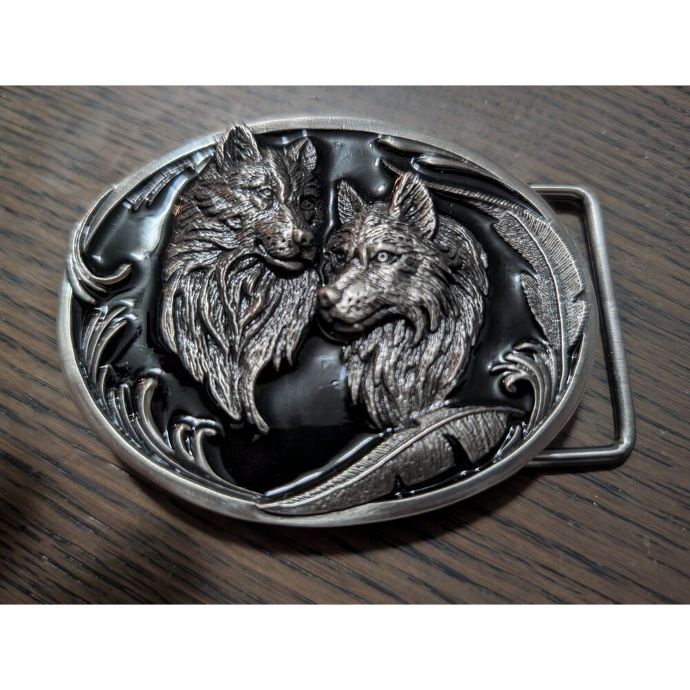 Vintage 1997 Siskiyou Gifts Wolf Belt Buckle Western Wildlife Teacher Pathfinder